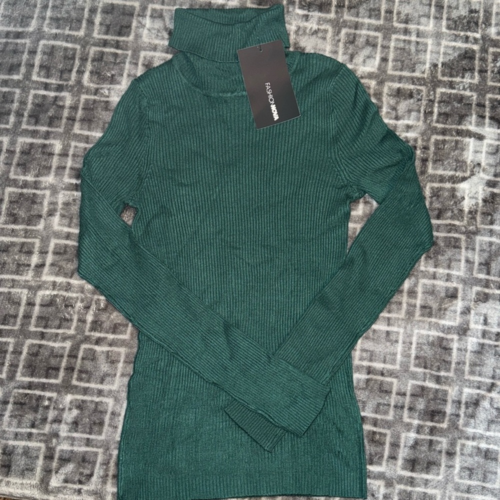 Turtle Neck Sweater in Hunter Green